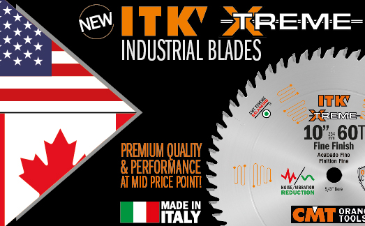 CMT is proud to introduce the launch of the new ITK Xtreme Chrome Saw Blade series
