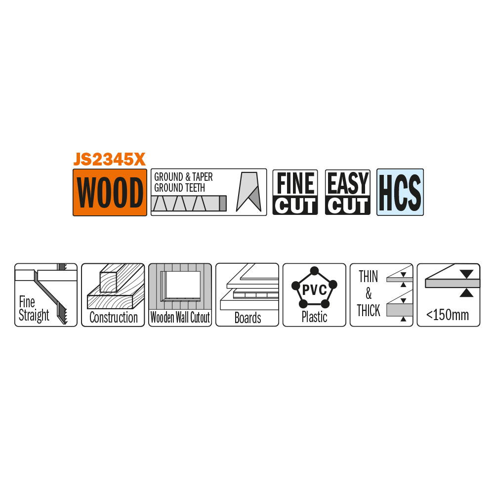Jig Saw blades for wood, MDF, plywood, plastic